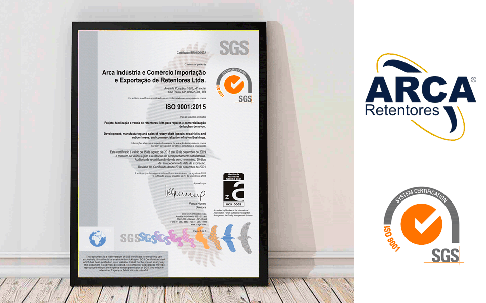 ISO 9001 | 2015 - ARCA Retentores